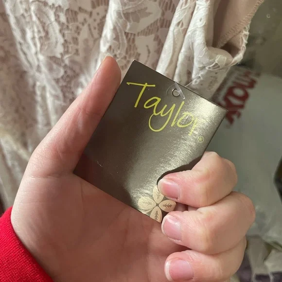 Ivory & Nude Lace High-Low Dress - Picture 5 of 7